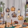Ripoll Suspension, Boule lumineuse, Suspension Ambre, Clair, Fumé, 6 lumières