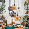 Ripoll Suspension, Boule lumineuse, Suspension Ambre, Clair, Fumé, 6 lumières