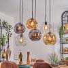 Ripoll Suspension, Boule lumineuse, Suspension Ambre, Clair, Fumé, 6 lumières