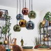 Koyoto Suspension, Boule lumineuse, Suspension Bleu, Or, Vert, Cuivré, 6 lumières