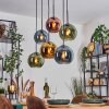 Koyoto Suspension, Boule lumineuse, Suspension Bleu, Or, Vert, Cuivré, 6 lumières