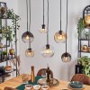 Koyoto Suspension, Boule lumineuse, Suspension Ambre, Clair, Fumé, 6 lumières