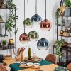 Koyoto Suspension, Boule lumineuse, Suspension Bleu, Vert, Clair, Cuivré, 6 lumières