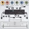 Koyoto Suspension, Boule lumineuse, Suspension Bleu, Or, Vert, Cuivré, 6 lumières