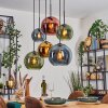 Koyoto Suspension, Boule lumineuse, Suspension Bleu, Or, Vert, Cuivré, 6 lumières