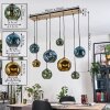 Ripoll Suspension, Boule lumineuse, Suspension Écru, Noir, 8 lumières