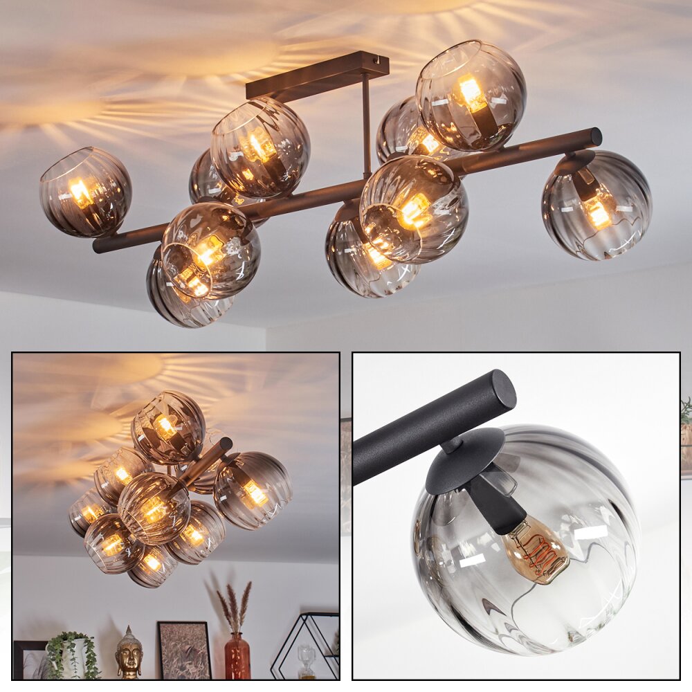 Koyoto Plafonnier, Boule lumineuse Clair, Fumé, 10 lumières main product photo