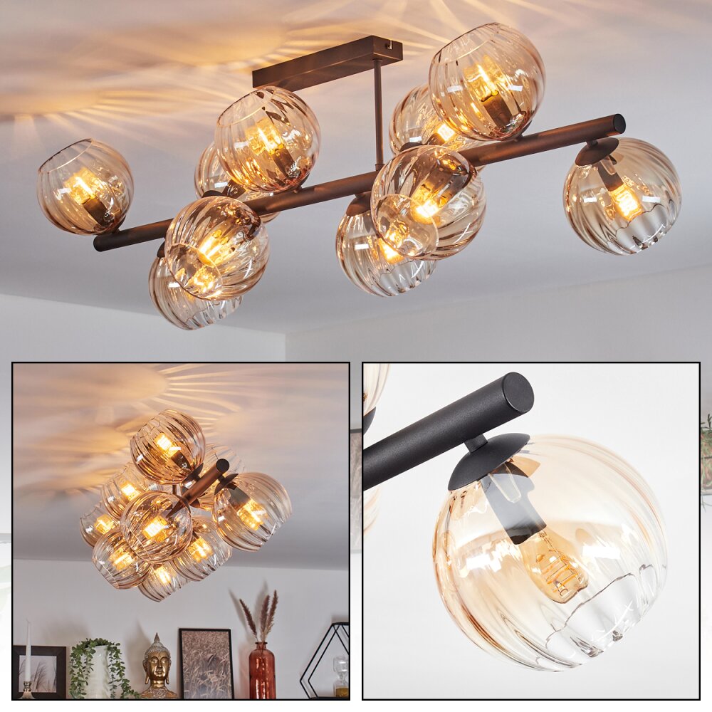 Koyoto Plafonnier, Boule lumineuse Ambre, Clair, 10 lumières main product photo