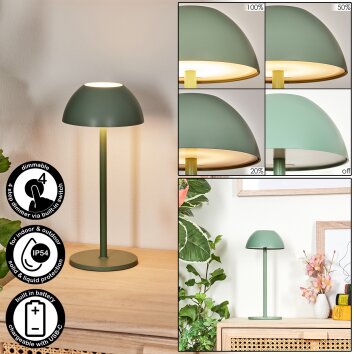 Laken Lampe de table d'extérieur, Luminaire de salle de bain, Lampe à poser LED Vert, 1 lumière