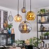 Ripoll Suspension, Boule lumineuse, Suspension grappe Ambre, Chrome, Or, Fumé, 4 lumières