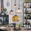 Koyoto Suspension, Boule lumineuse, Suspension grappe Ambre, Or, Clair, Fumé, 4 lumières