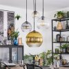 Koyoto Suspension, Boule lumineuse, Suspension grappe Ambre, Or, Clair, Fumé, 4 lumières