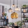 Koyoto Suspension, Boule lumineuse, Suspension grappe Ambre, Or, Clair, Fumé, 4 lumières