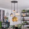 Koyoto Suspension, Boule lumineuse, Suspension grappe Ambre, Or, Clair, Fumé, 4 lumières