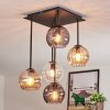 Koyoto Plafonnier, Boule lumineuse Ambre, Clair, Fumé, 5 lumières