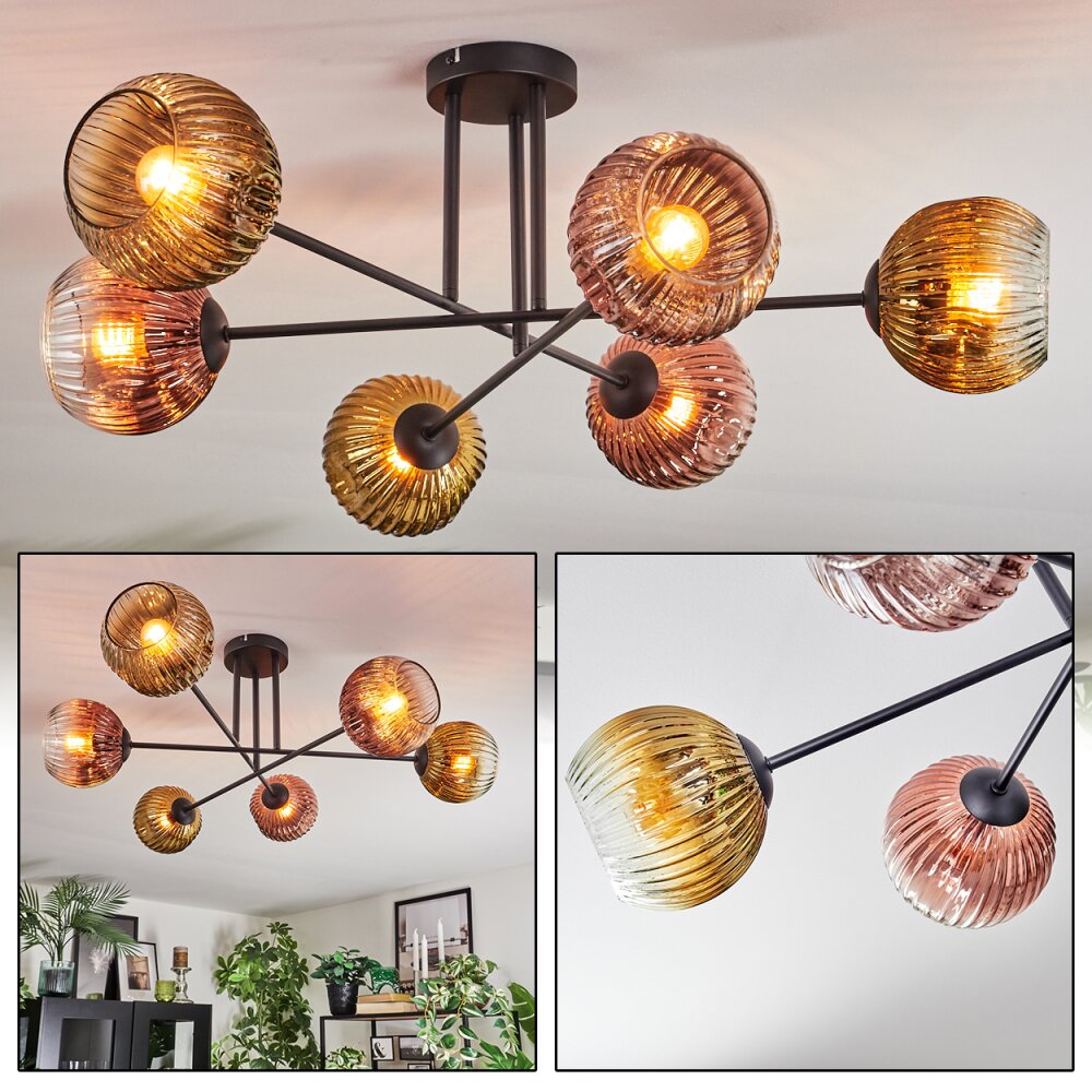Ripoll Plafonnier, Boule lumineuse Or, Clair, Cuivré, 6 lumières main product photo