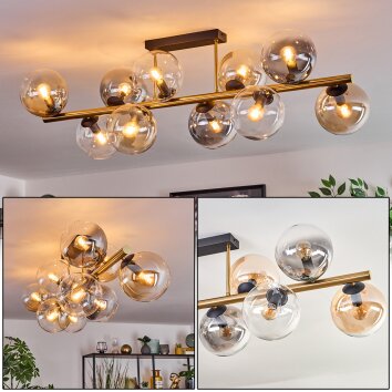 Gastor Plafonnier, Boule lumineuse Or, Noir, 10 lumières