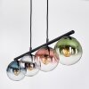 Gastor Suspension, Boule lumineuse, Suspension Bleu, Chrome, Vert, Clair, Cuivré, Fumé, 4 lumières
