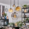 Ripoll Suspension, Boule lumineuse, Suspension grappe Ambre, Chrome, Or, Clair, Fumé, 4 lumières