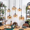 Ripoll Suspension, Boule lumineuse, Suspension Ambre, Clair, 6 lumières