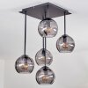 Koyoto Plafonnier, Boule lumineuse Fumé, 5 lumières