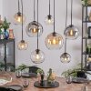 Koyoto Suspension, Boule lumineuse, Suspension Ambre, Clair, Fumé, 8 lumières