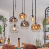 Ripoll Suspension, Boule lumineuse, Suspension Ambre, Clair, Fumé, 6 lumières