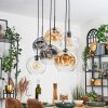 Ripoll Suspension, Boule lumineuse, Suspension Ambre, Clair, Fumé, 6 lumières