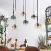 Ripoll Suspension, Boule lumineuse, Suspension Ambre, Clair, Fumé, 6 lumières