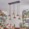 Ripoll Suspension, Boule lumineuse, Suspension Ambre, Clair, Fumé, 6 lumières