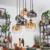 Ripoll Suspension, Boule lumineuse, Suspension Ambre, Clair, Fumé, 6 lumières