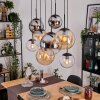 Gastor Suspension, Boule lumineuse, Suspension Ambre, Chrome, Clair, Fumé, 8 lumières