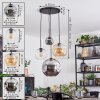 Ripoll Suspension, Boule lumineuse, Suspension grappe Ambre, Chrome, Clair, Fumé, 4 lumières