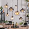 Koyoto Suspension, Boule lumineuse, Suspension Ambre, Clair, Fumé, 8 lumières