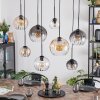 Koyoto Suspension, Boule lumineuse, Suspension Ambre, Clair, Fumé, 8 lumières