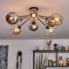 Koyoto Plafonnier, Boule lumineuse 86 cm Ambre, Chrome, Clair, Fumé, 8 lumières