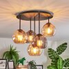 Koyoto Plafonnier, Boule lumineuse 33 cm Ambre, Fumé, 5 lumières