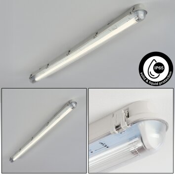Ilena Plafonnier extérieur, Luminaire extérieur, Luminaire de salle de bain, Projecteur, Plafonnier LED Gris, 1 lumière