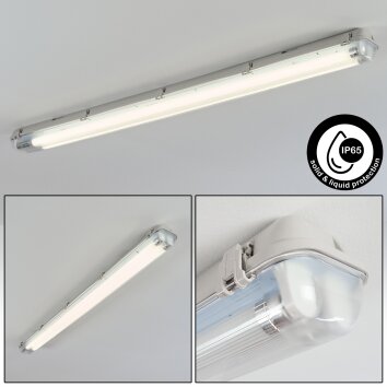 Ilena Luminaire extérieur, Luminaire de salle de bain, Plafonnier LED Gris, 1 lumière