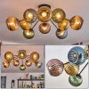 Koyoto Plafonnier, Boule lumineuse 85 cm Bleu, Or, Vert, Cuivré, 10 lumières
