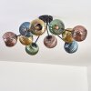 Koyoto Plafonnier, Boule lumineuse 85 cm Bleu, Or, Vert, Cuivré, 10 lumières