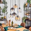Koyoto Suspension, Boule lumineuse, Suspension Ambre, Clair, Fumé, 6 lumières