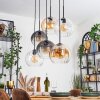 Koyoto Suspension, Boule lumineuse, Suspension Ambre, Clair, Fumé, 6 lumières
