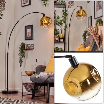 Ripoll Boule lumineuse, Lampadaire, Lampadaires arc Noir, 1 lumière