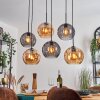 Koyoto Suspension, Boule lumineuse, Suspension Ambre, Fumé, 6 lumières