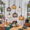 Koyoto Suspension, Boule lumineuse, Suspension Ambre, Clair, Fumé, 6 lumières