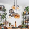 Koyoto Suspension, Boule lumineuse, Suspension Ambre, Clair, Fumé, 6 lumières
