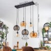 Koyoto Suspension, Boule lumineuse, Suspension Ambre, Clair, Fumé, 6 lumières