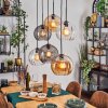 Koyoto Suspension, Boule lumineuse, Suspension Ambre, Clair, Fumé, 6 lumières