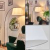Bassagoda Lampadaire, Lampadaires arc Chrome, Noir, 1 lumière, Abat-jour en tissu